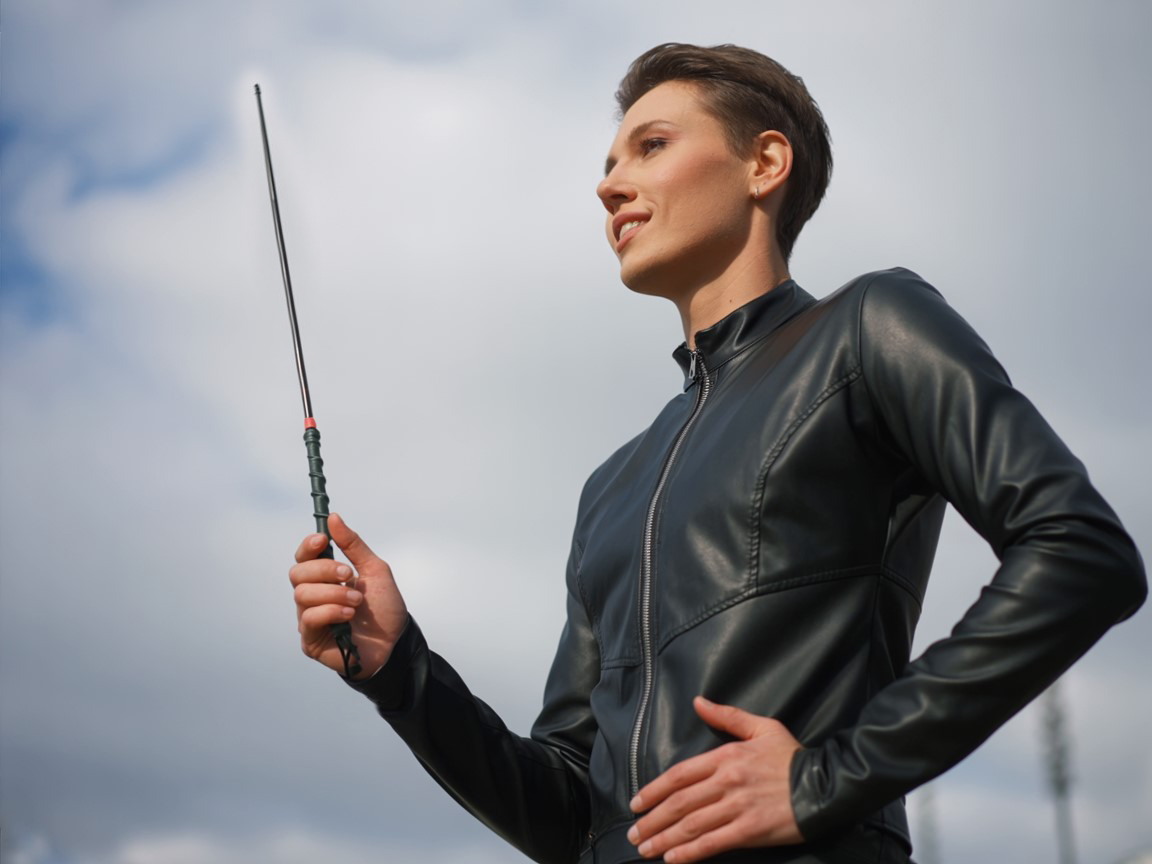 REITSTOCK "Viper"- Flexibler Reitstock in schwarz, ohne Kerbung