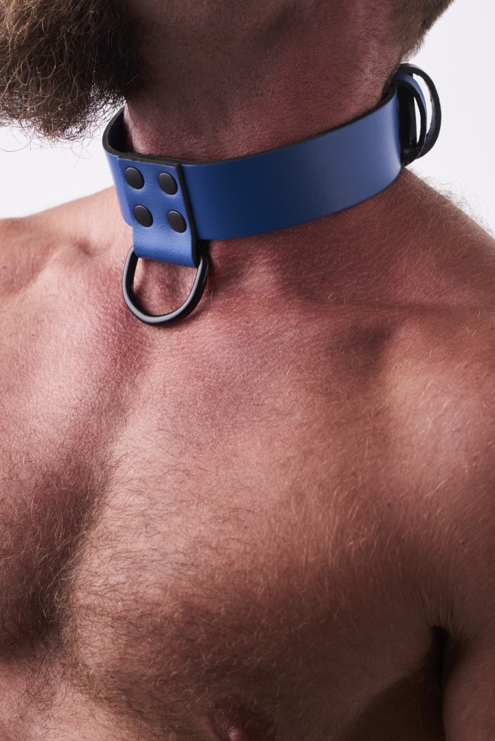 Leather Collar Blue