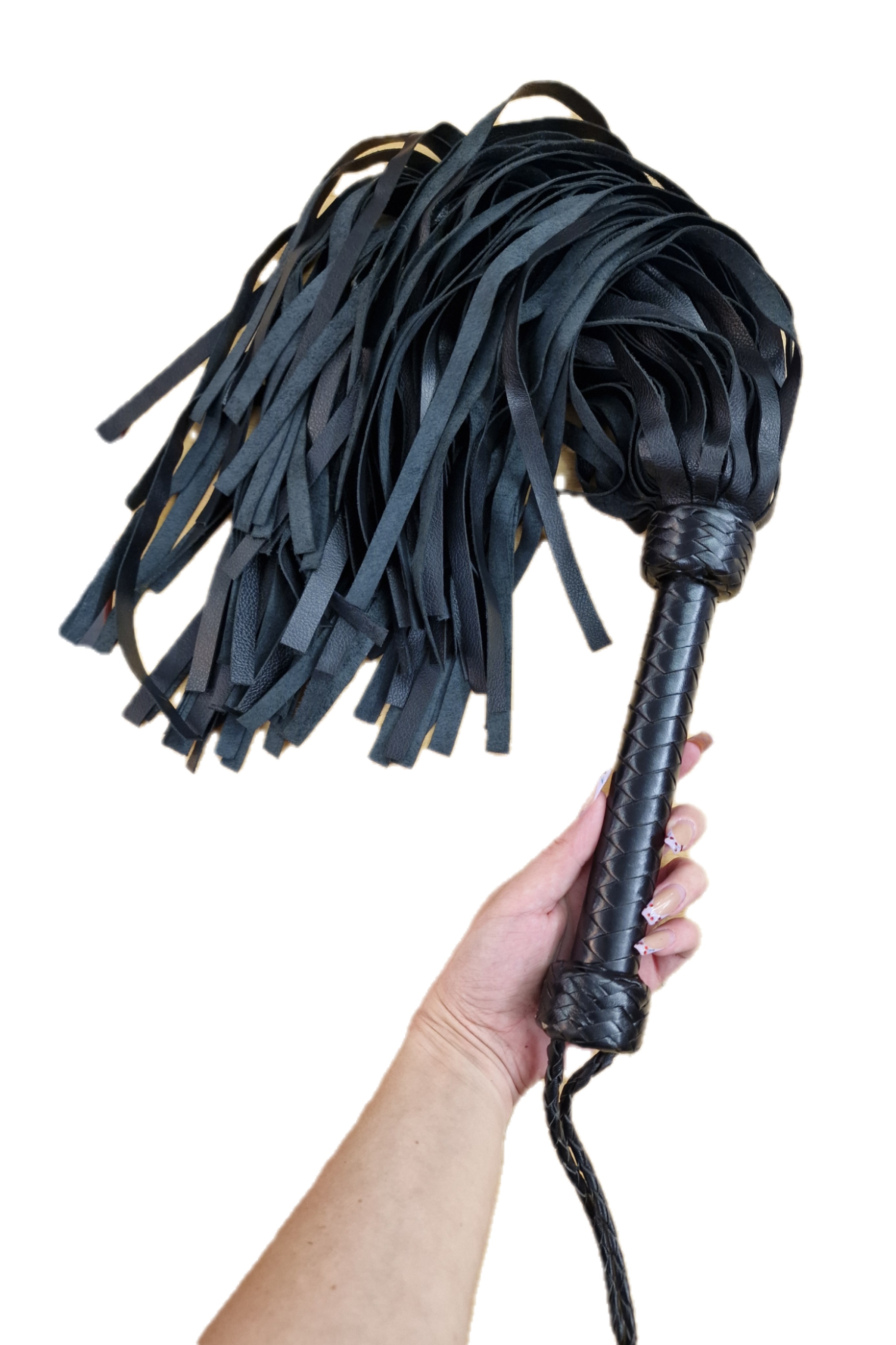 Schwerer Flogger - Schwarz aus Rindsleder